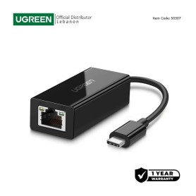 UGREEN USB-C to Gigabit Ethernet Adapter - RJ45, 10/100/1000Mbps - US236 50307