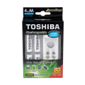 Toshiba Pack AA Rechargeable Battery With Charger TNHC-6GME4 CB