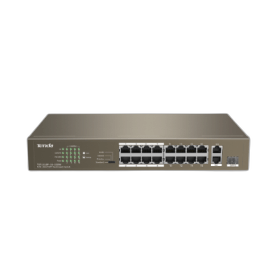 Tenda Switch Smart Poe 18 Ports 10/100 (16 Poe, 2 Gigabit uplink/1 SFP) Tef1118P-16-150W Unmanaged Rack