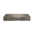 Tenda Switch Smart Poe 18 Ports 10/100 (16 Poe, 2 Gigabit uplink/1 SFP) Tef1118P-16-150W Unmanaged Rack