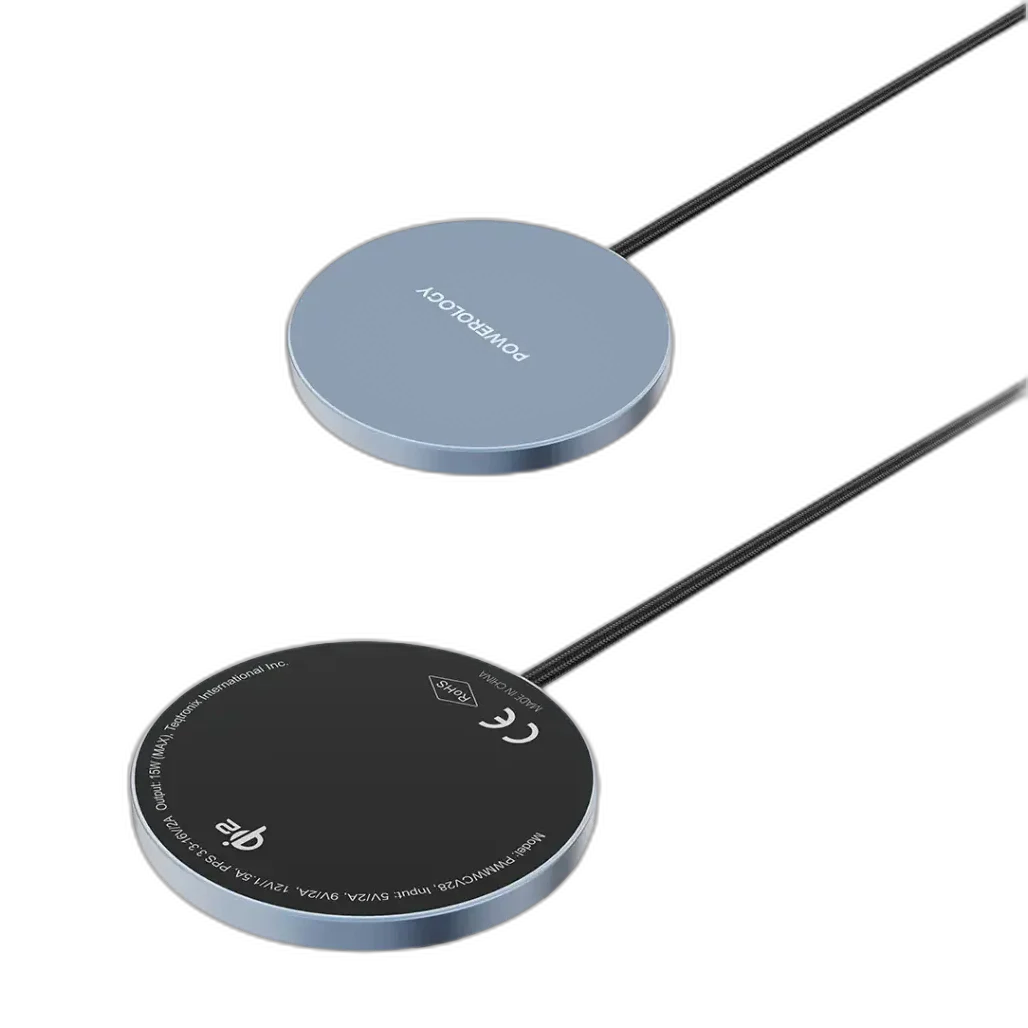 Powerology Elero Qi2 Magnetic Wireless Charger - Gray - PWMWCV28GY