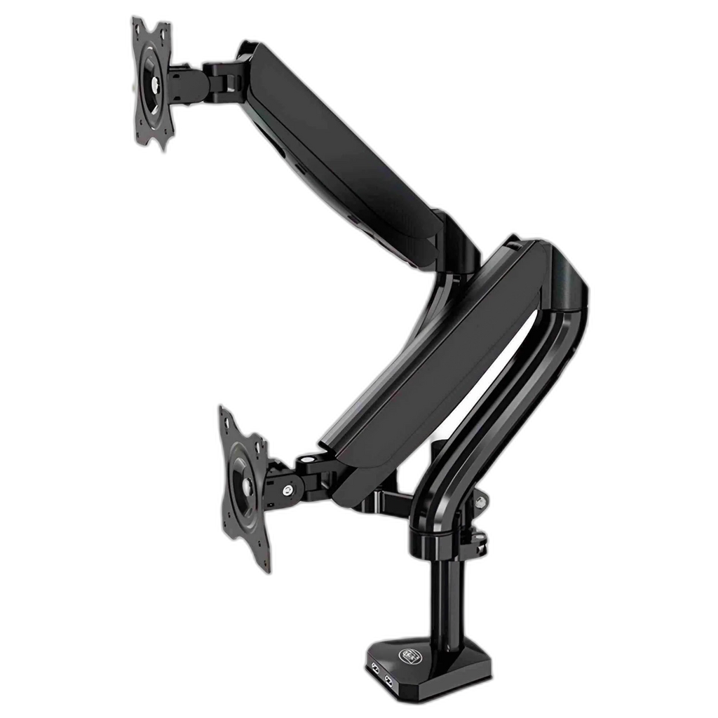 Kaloc DS90-2 Adjustable Dual Monitor Arm with Internal Gas Spring technology for Easy Adjustment, for Screens 17 to 32 Inches
