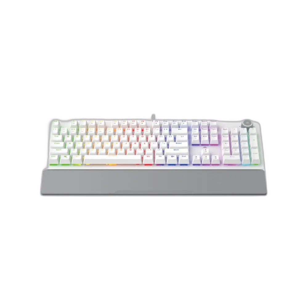Fantech MK853 MAXPOWER, Pro Wired Mechanical Keyboard with RGB Lighting & Comfortable with wrist rest