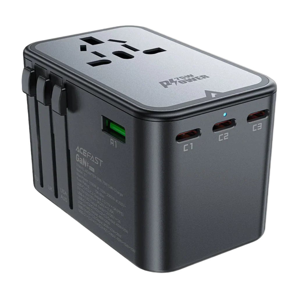 Acefast Universal Charging Adapter Z1 2300W + PD75W GaN (3xUSB-C+2xUSB-A)