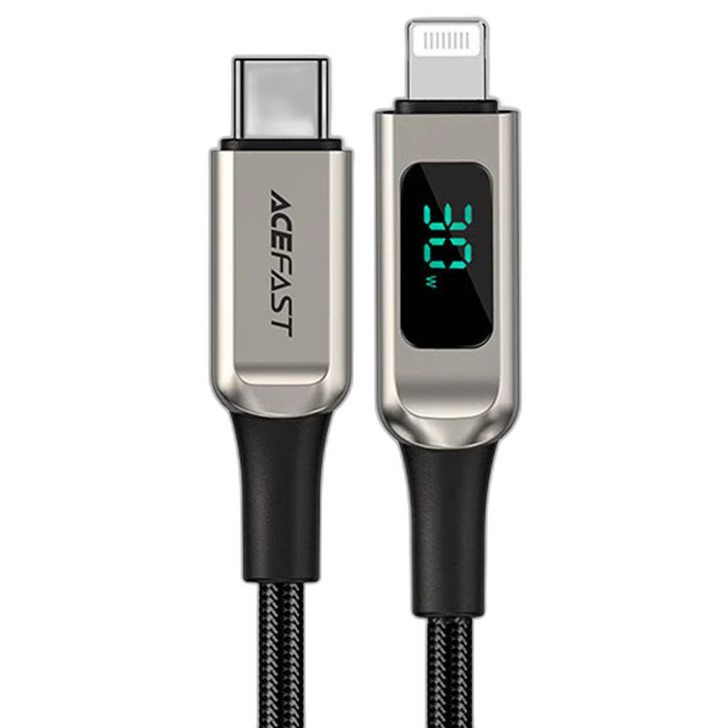 ACEFAST C6-01 Braided 30W USB-C to Lightning Charging Data Cable with Digital Screen 1.2m