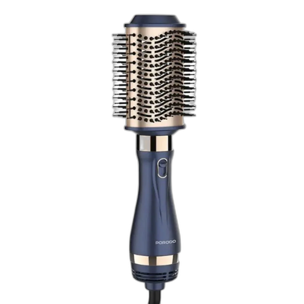 Porodo 5-In-1 Hot Air Brush Styling Set with Straightening & Curling Tool