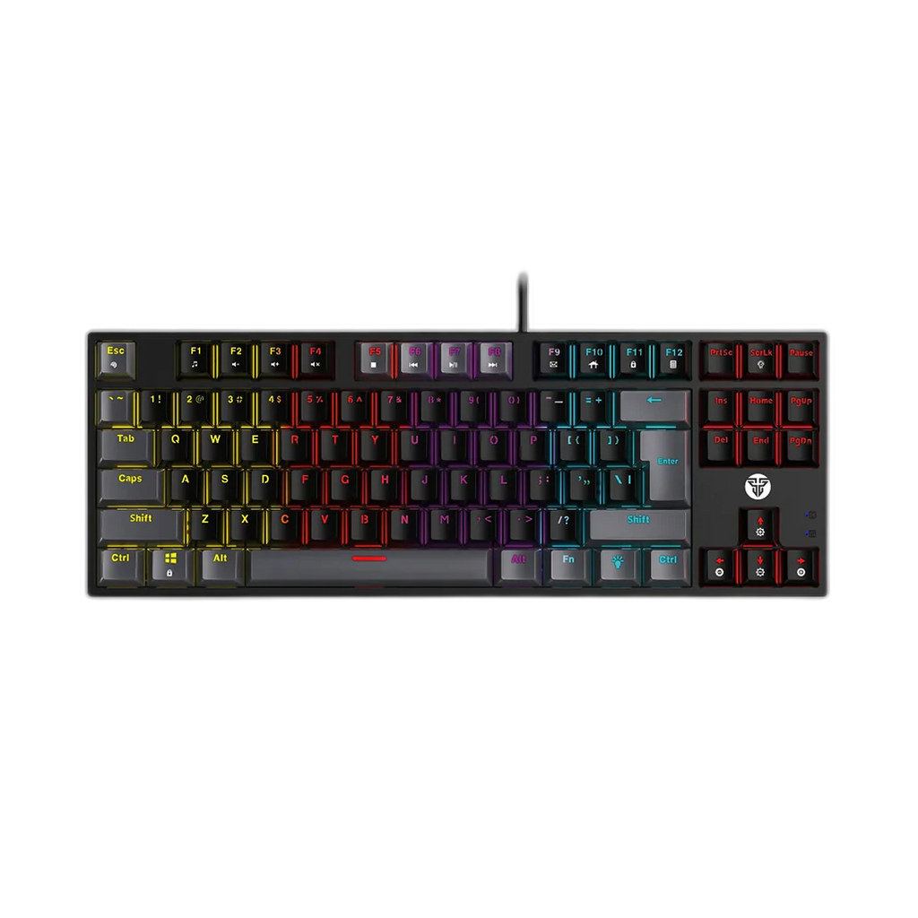 Fantech SUMI Edition MK876V2 - ATOM87, Pro Wired Mechanical Keyboard with RGB Lighting Grey Red switch