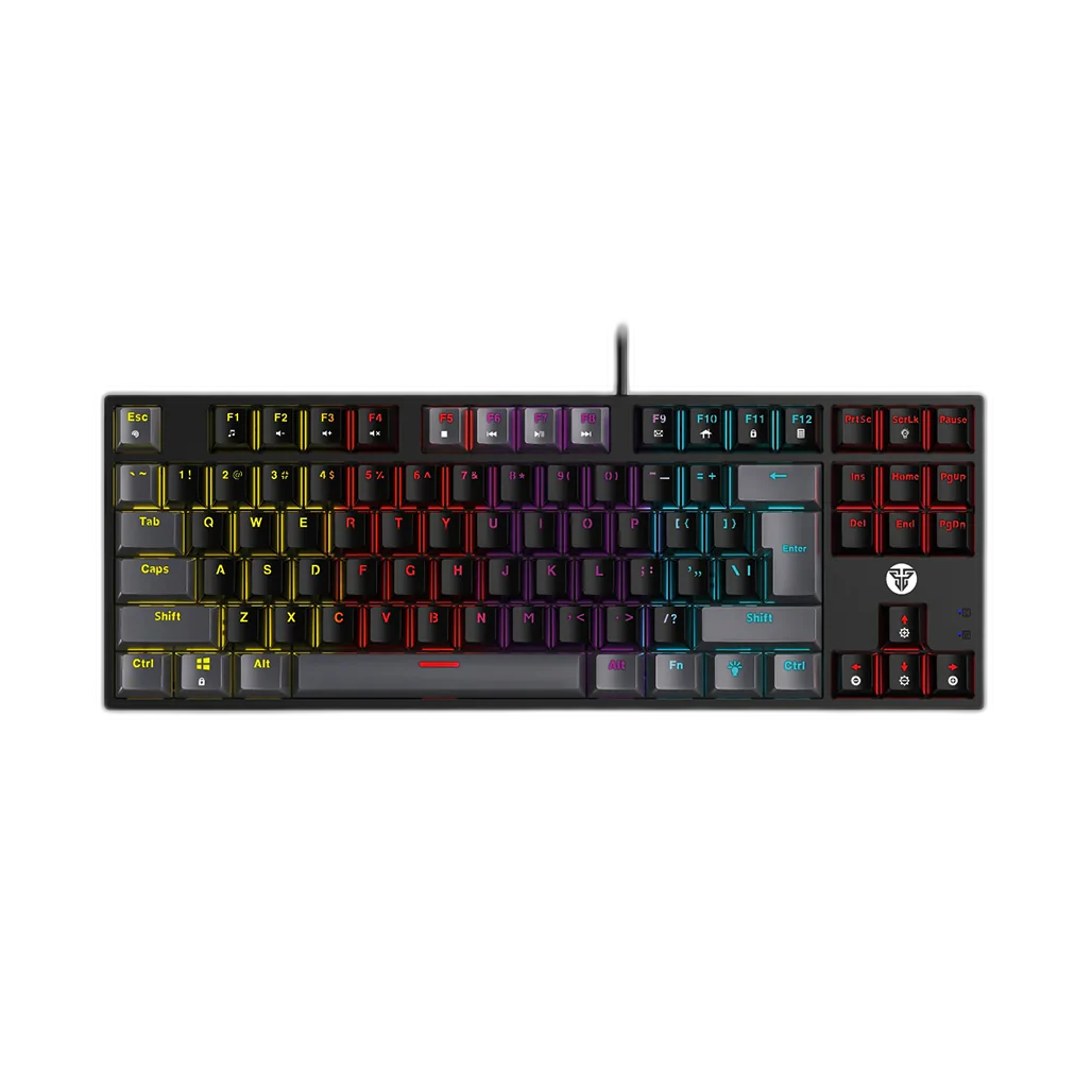 Fantech SUMI Edition MK876V2 - ATOM87, Pro Wired Mechanical Keyboard with RGB Lighting Grey Red switch