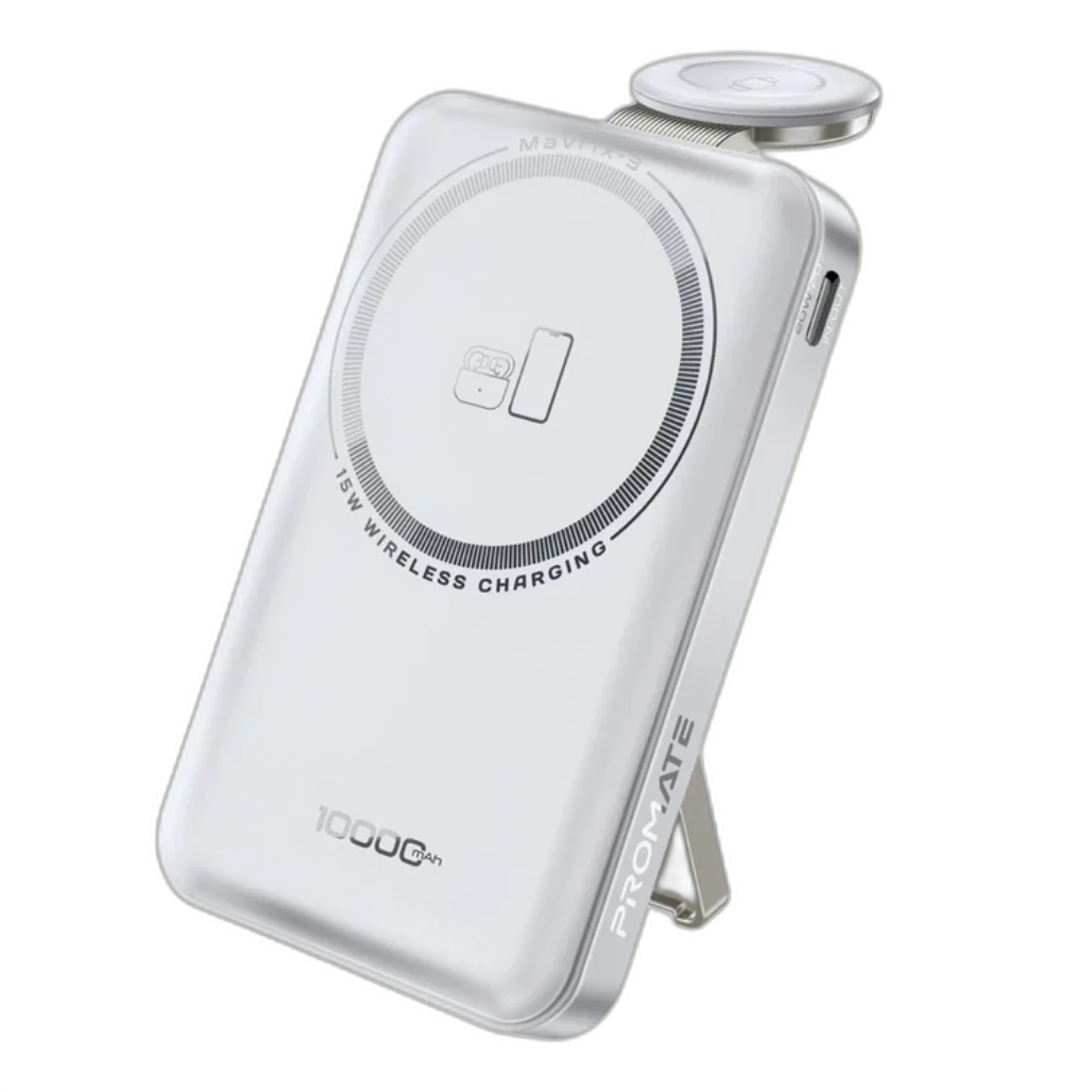 Promate Mavrix-3 Ultra-Compact 3 in 1 MagSafe Compatible Wireless Charging Power Bank