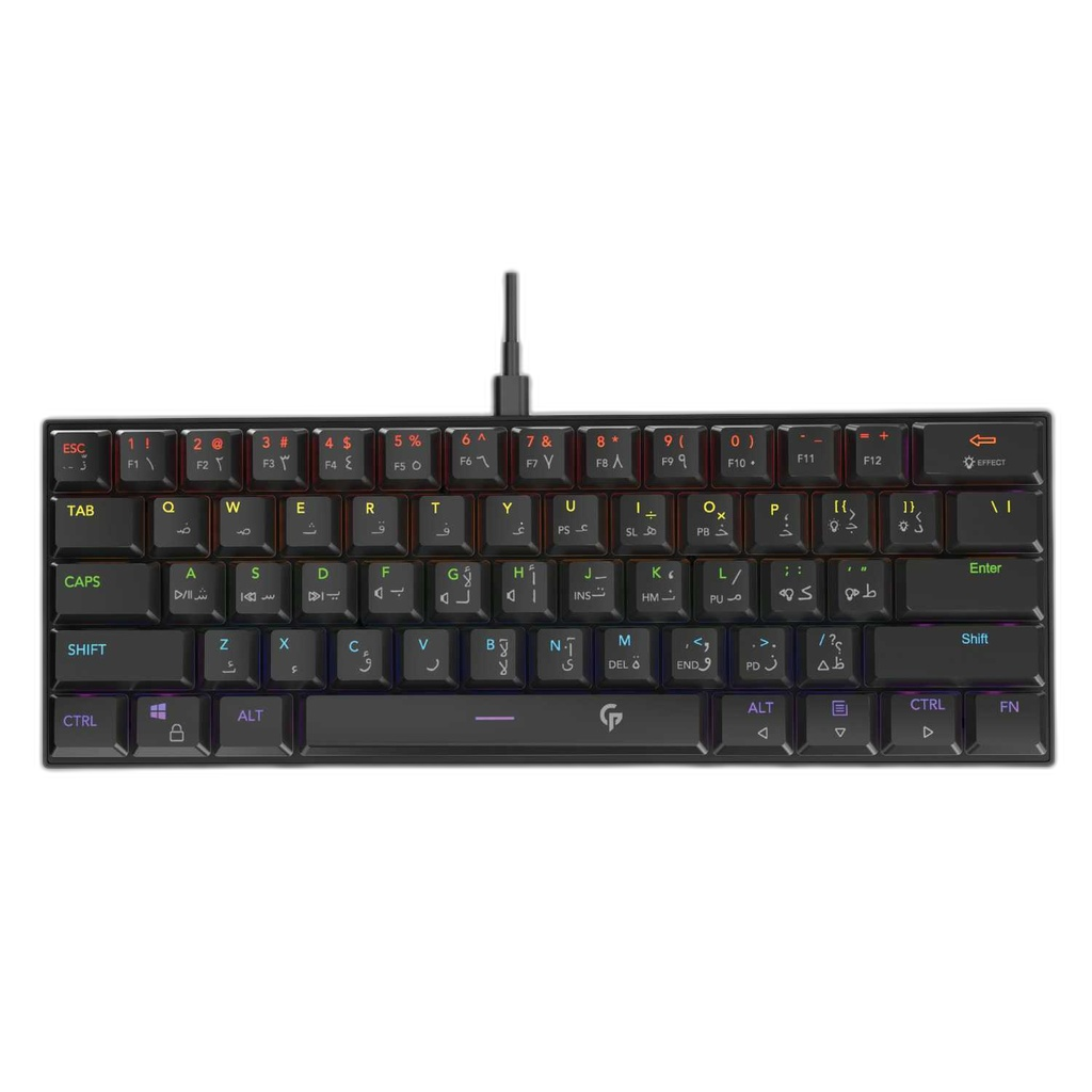 Porodo, PDX218, Low-Profile Mechanical TKL Keyboard Rainbow