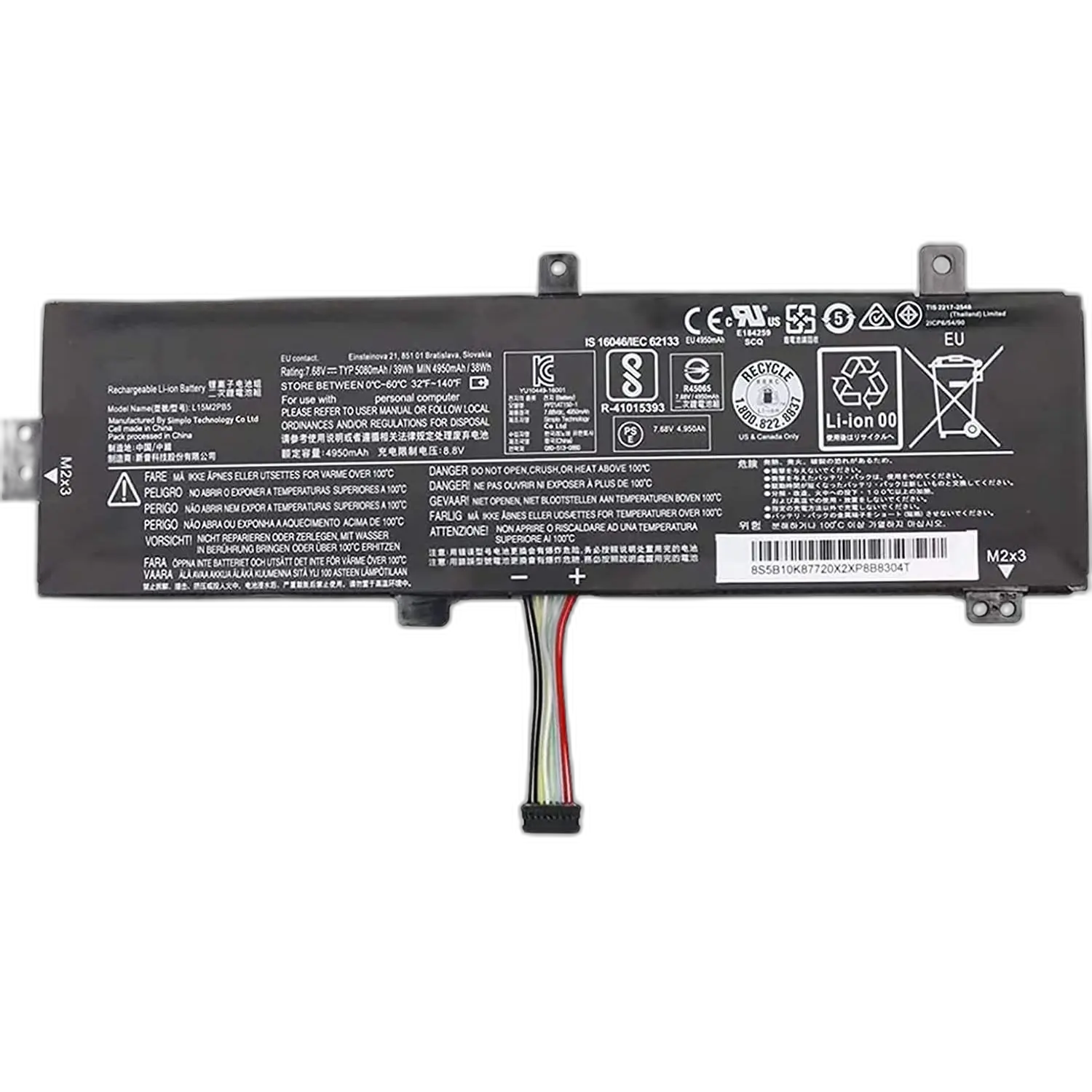 Original Cell Battery L15C2PB5 for Lenovo Ideapad series