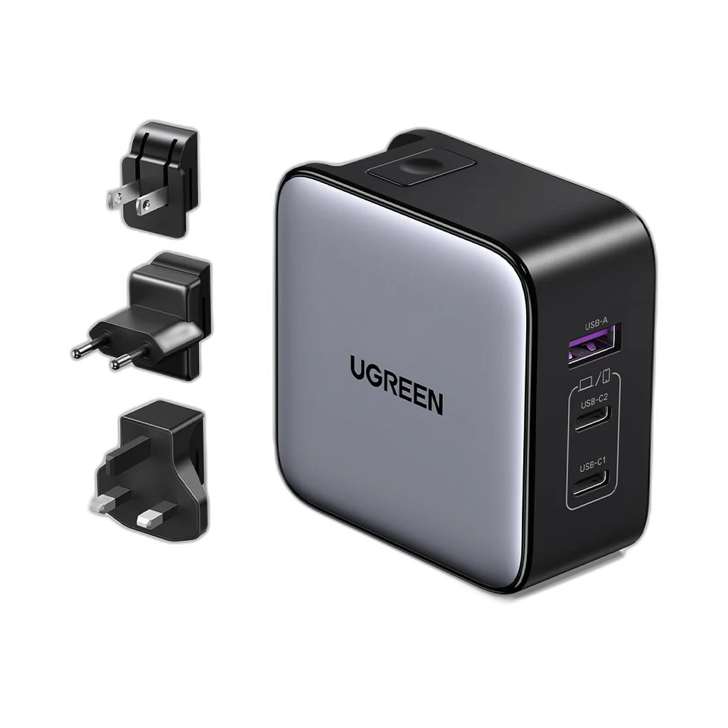 UGREEN 65W GaN USB-C Travel Charger 3-Port International Adapter