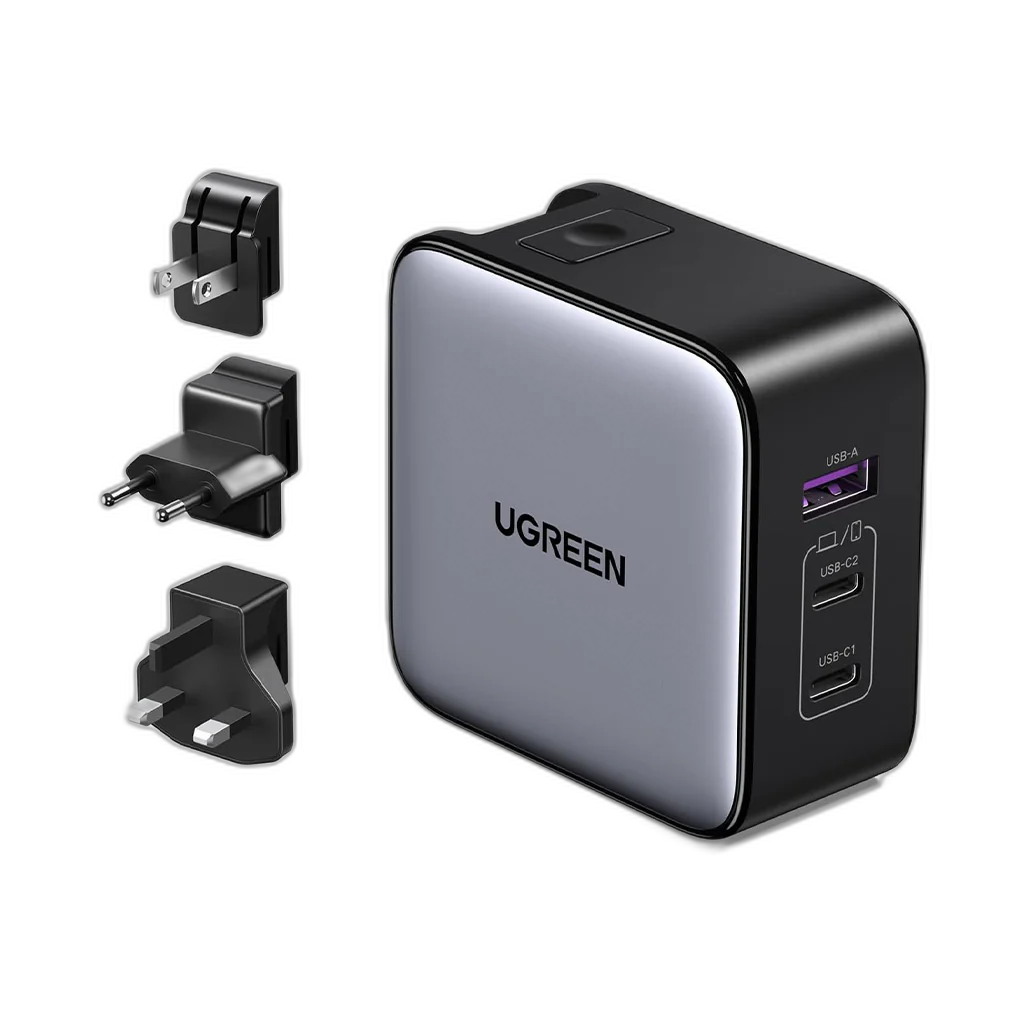 UGREEN 65W GaN USB-C Travel Charger 3-Port International Adapter