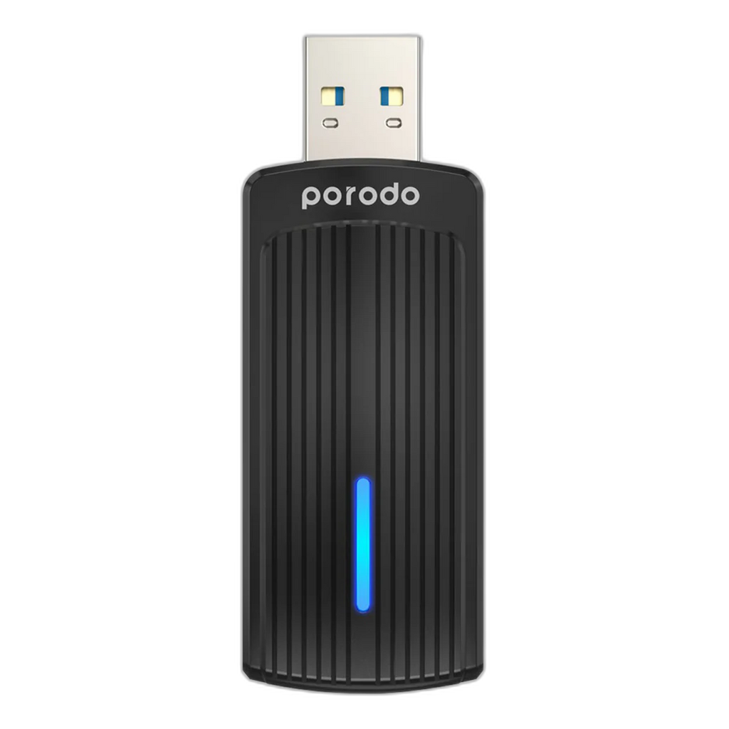 Porodo Dual Band WiFi 6 USB Adapter - USB A to C