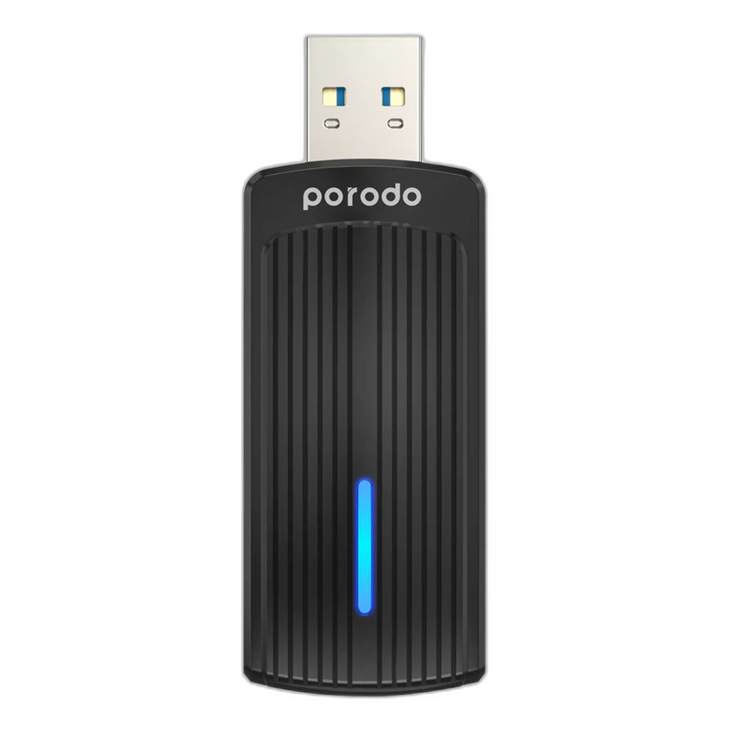 Porodo Dual Band WiFi 6 USB Adapter - USB A to C