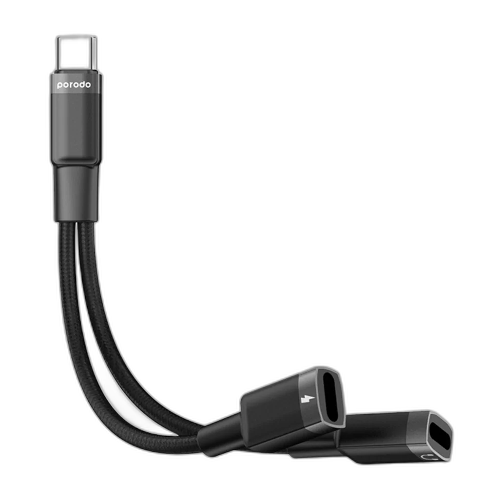 Porodo 2in1 Type C to Dual Type-C Adapter