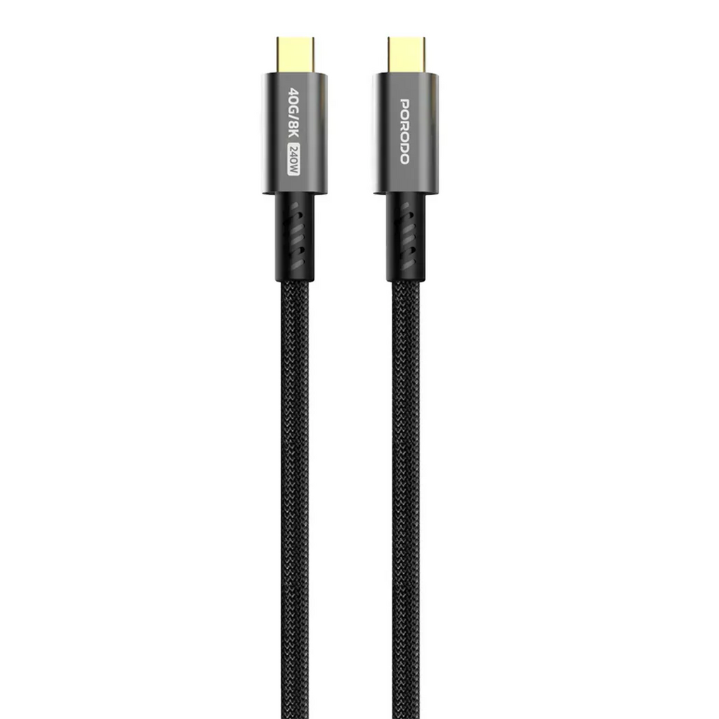 Porodo Woven Type-C to C Cable 240W, 40Gbps, 8K 60Hz