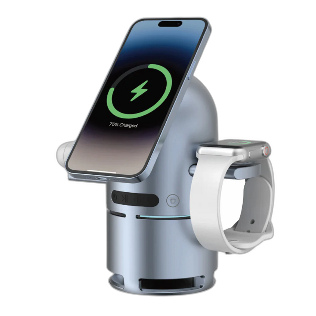 Powerology Qi2 Wireless Charging Station with Bluetooth Speaker
