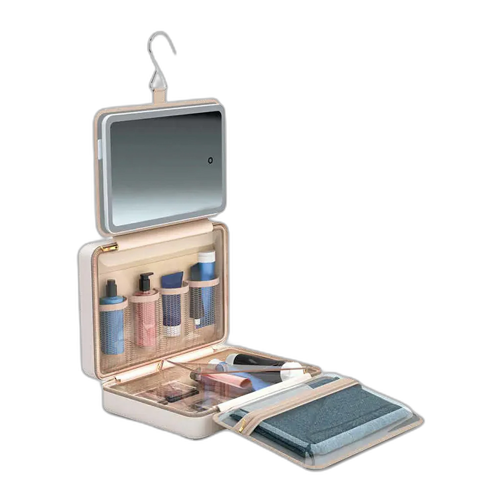 Porodo Travel Makeup Case with Detachable LED Mirror