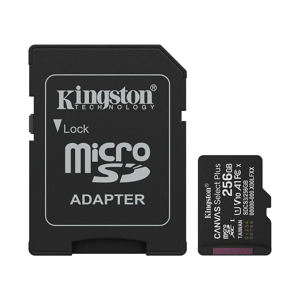 Kingston 128GB microSDXC Canvas Select Plus microSD Memory Card V30 Speed 150MB/s Read A1 Including SD Adapter - SDCS3/128GB, with 5 Years Official Warranty