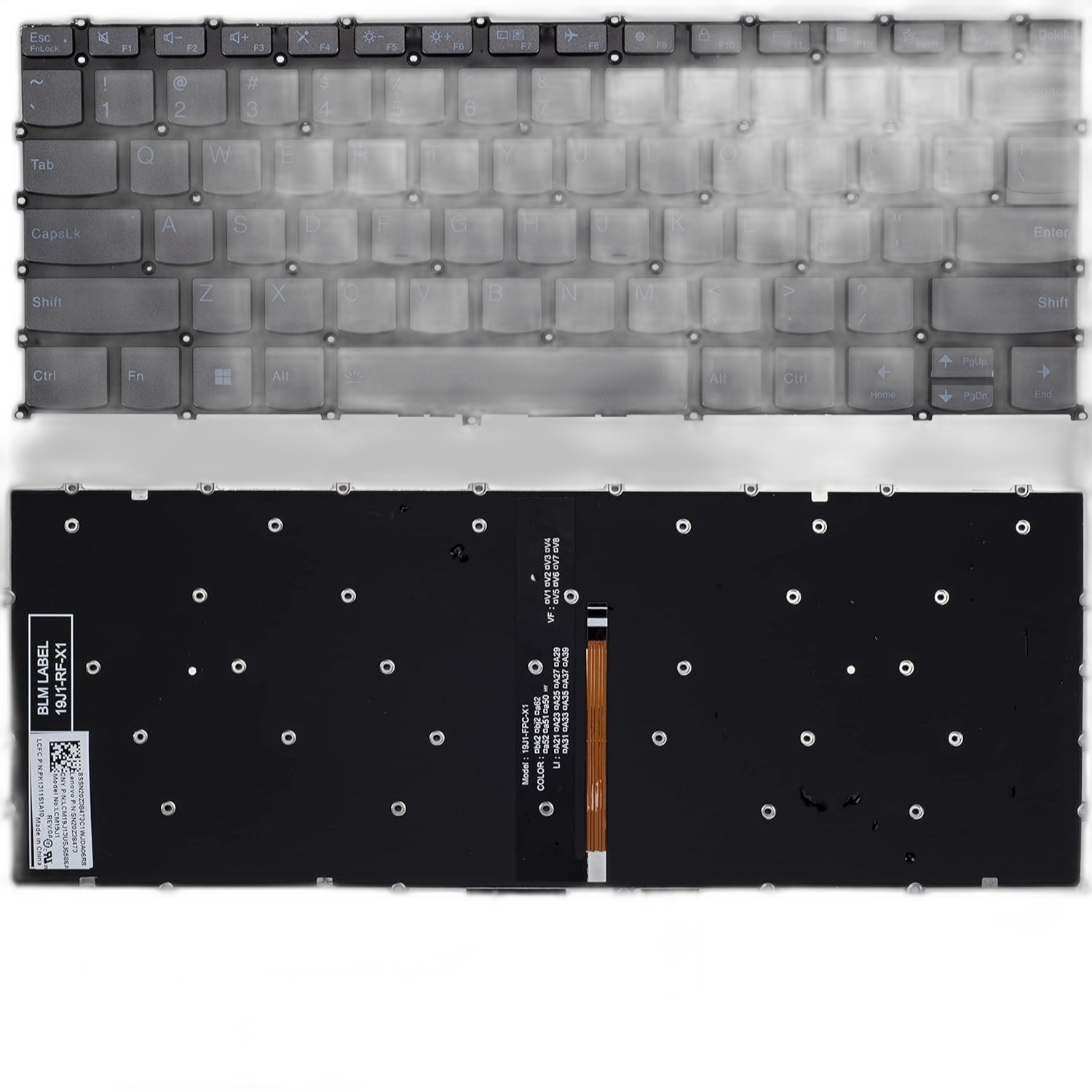 Keyboard Lenovo Flex 5 14, Black, Backlit, US