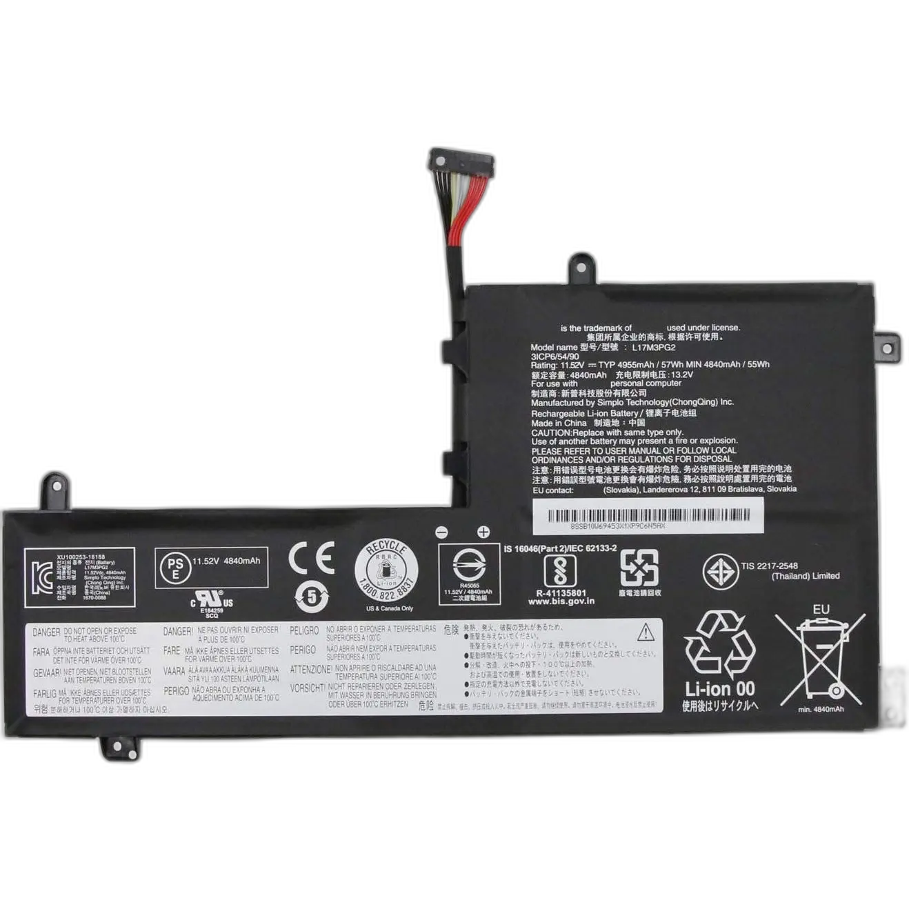 Original Cell Battery Y7000 for Lenovo Legion series
