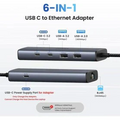UGREEN 6-in-1 USB-C HUB Docking Station 2x USB 3.2 + 2 USB-C 3.2 + Lan RJ45 + USB-C Power Delivery Port - CM512 45320
