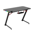 Dhybrid GD511 Durable Gaming Desk with Customizable RGB LED Lighting, Carbon Fiber Texture, Cup and Headset Holder