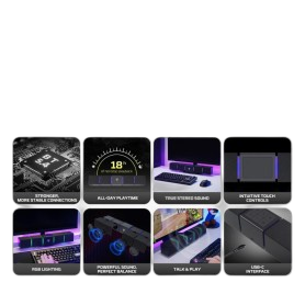 FANTECH BS163 GROOVE BAR PRO (Wired & Bluetooth) RGB Gaming Speaker, 10W + Built-in Microphone