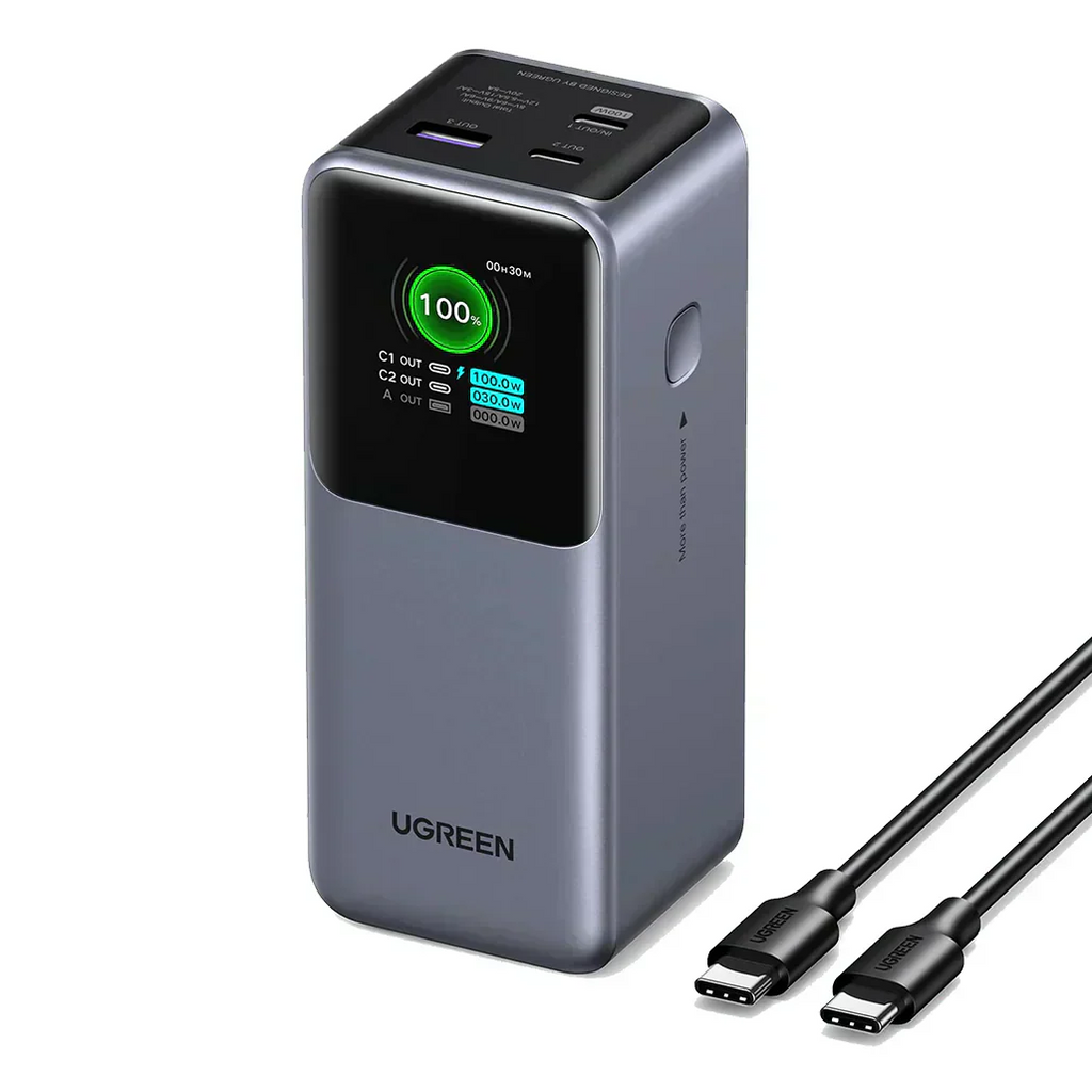 UGREEN Nexode 20000mAh 130W Power Bank, Smart Display