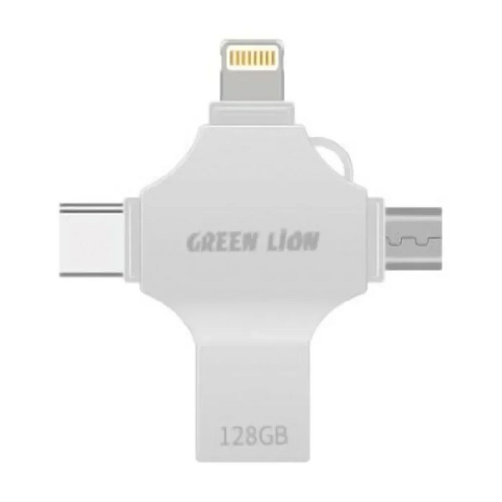 Green Lion 4-in-1 128GB USB Flash Drive | GN4IN1USB128SL