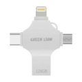 Green Lion 4-in-1 128GB USB Flash Drive | GN4IN1USB128SL