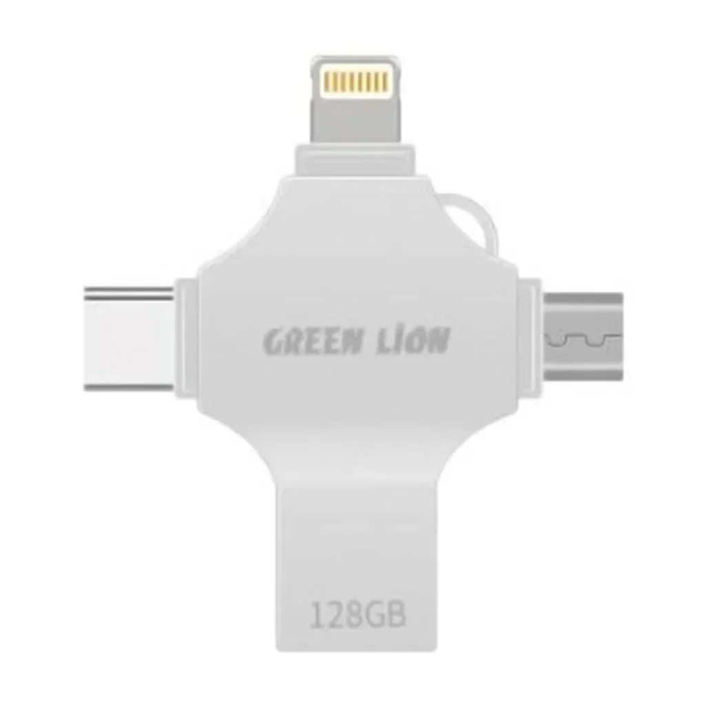 Green Lion 4-in-1 128GB USB Flash Drive | GN4IN1USB128SL