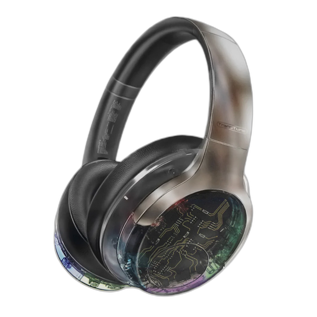 Promate Transtune Gunmetal - RGB ANC Wireless Headphones