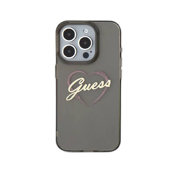 Guess IML Hard Case with Heart Logo for iPhone 16 Pro Max