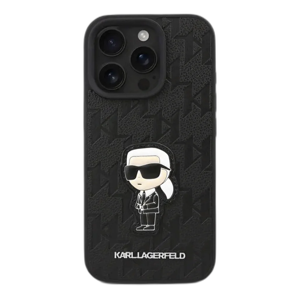 Karl Lagerfeld PU Monogram Karl Patch Case for iPhone 16 Pro
