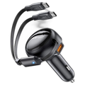 Acefast B13 Car Charger 53W with 2 USB-C Cable and 1 USB-A Port
