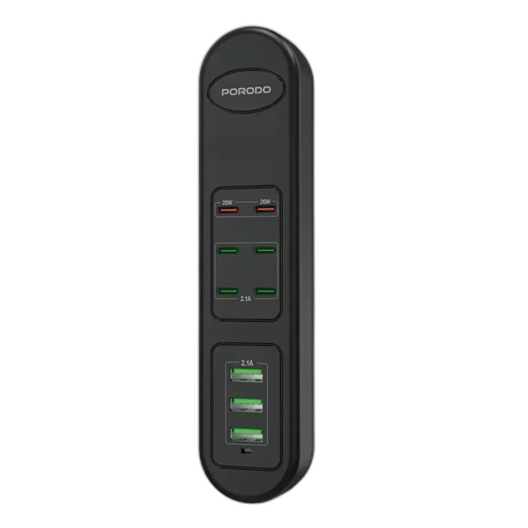 Porodo 50W Multi-Port USB Charging HUB - Black | PD-FWCH032-BK