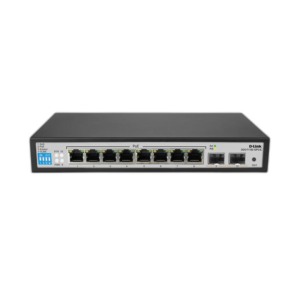 D-Link DGS-F1100-10PS-E - PoE Gigabit Managed Switch