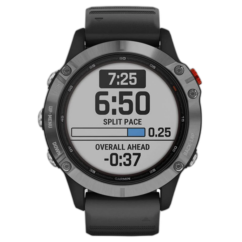 Garmin FÄNIX 6 Solar - Silver With Black Band