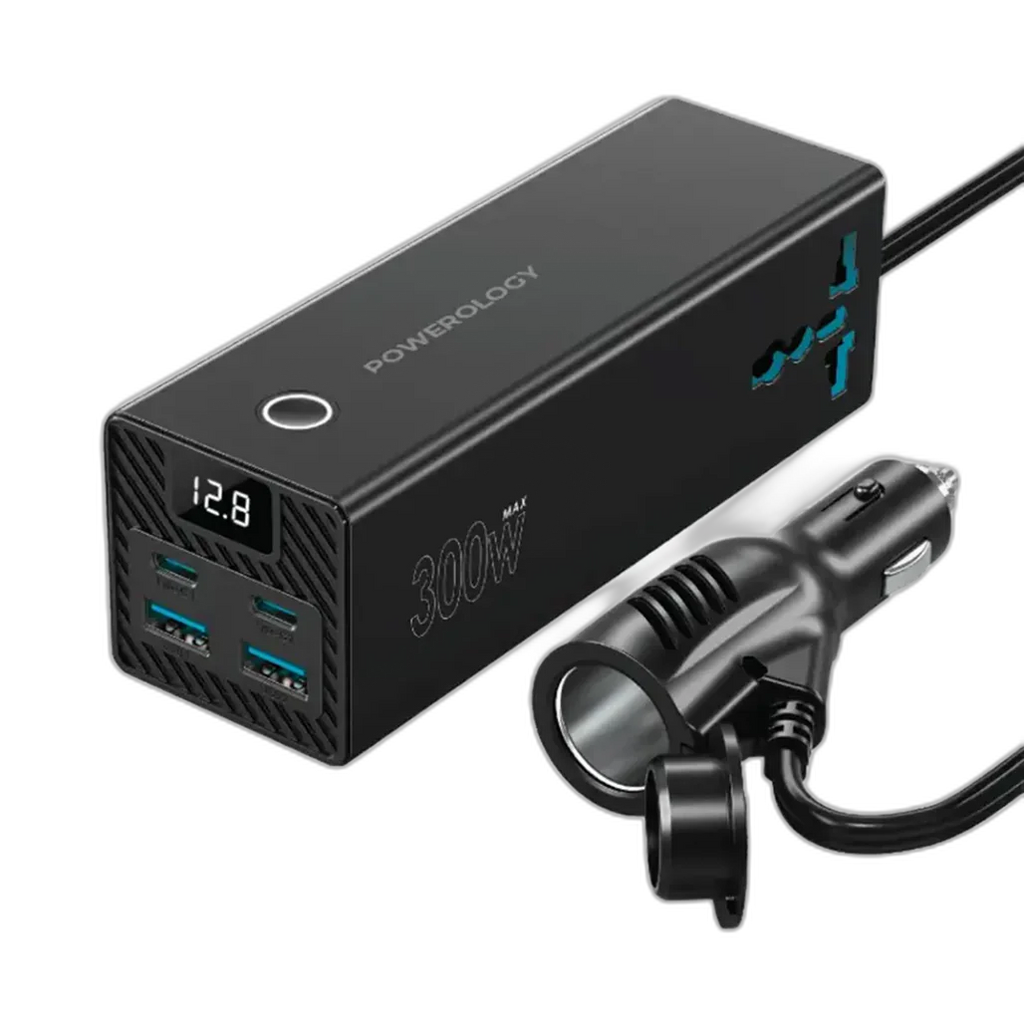 Powerology 300W Universal Car Power Inverter