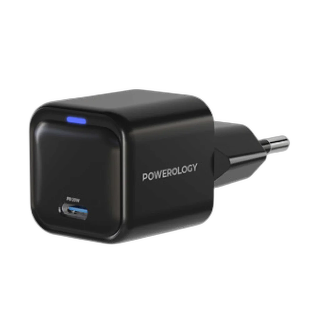 Powerology Ultra-Compact GaN Charger - Black-20w