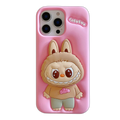Labubu Shockproof Silicone Case with Stand for iPhone 16 Pro