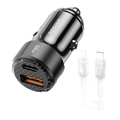 Porodo 50W Dual Port Car Charger PD 20W QC 30W with C to C Cable