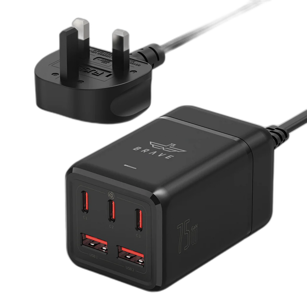 Brave 75w GaN 5 Port - Fast Charger BTC-32