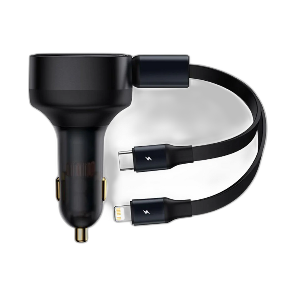 Baseus Enjoyment Retractable 2-in-1 Car Charger C+L 30W