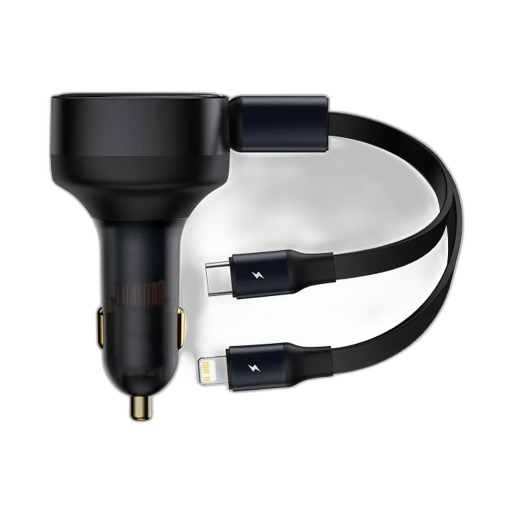 Baseus Enjoyment Retractable 2-in-1 Car Charger C+L 30W