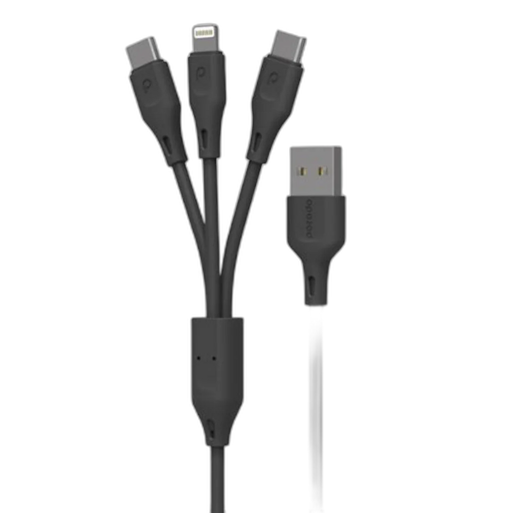 Porodo 3in1 USB Cable Lightning and Type-C