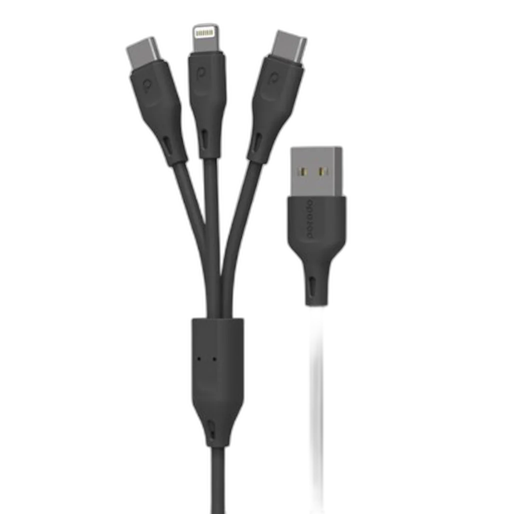 Porodo 3in1 USB Cable Lightning and Type-C