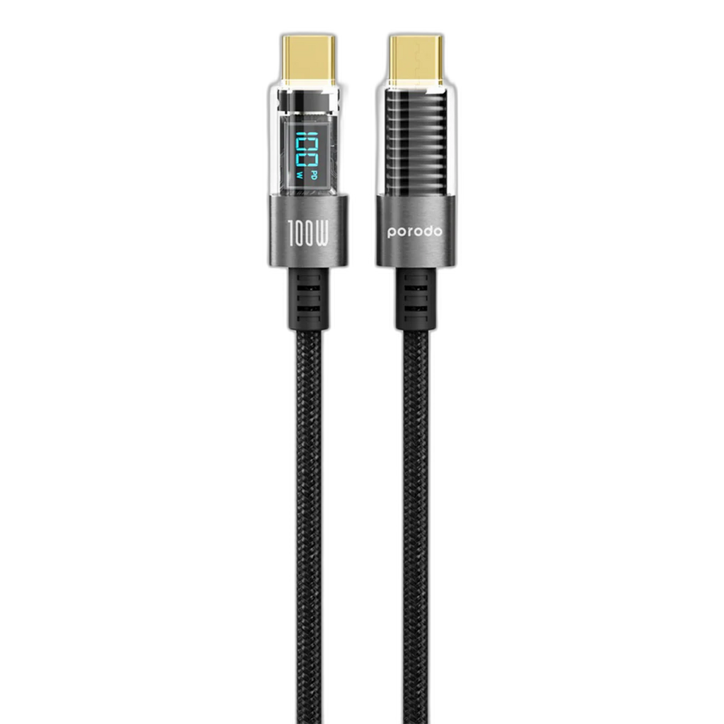 Porodo Braided Transparent USB-C TO USB-C Cable